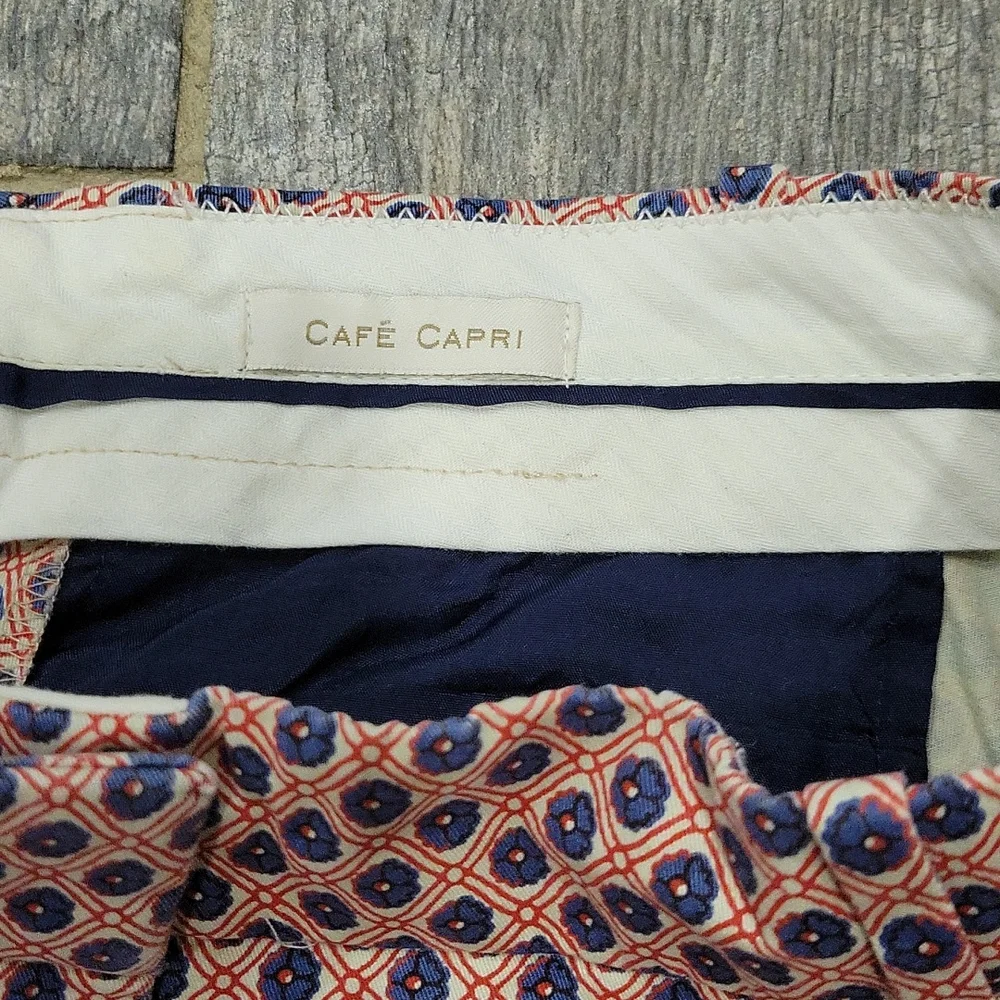 J.CREW Cafe Capri Pants Flower Print Size 00 - Picture 2 of 6